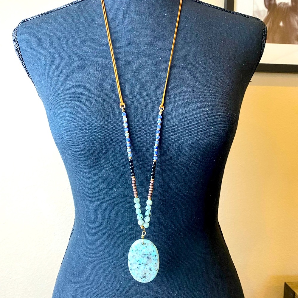 Beaded and Leather Necklace